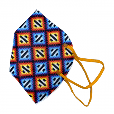 cubrebocas de huichol KN95 naranja